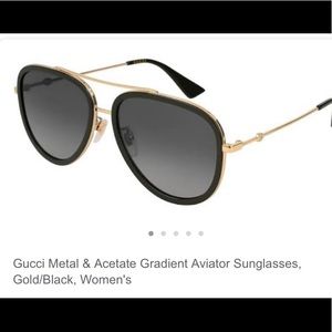 Gucci Metal & Acetate Gradient Aviator Sunglasses
